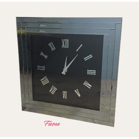 PAK-106 KARE SAAT BRONZ RENGİ ROMA RAKAMLI İÇİ SİYAH 70X70 ÖLÇÜSÜ
