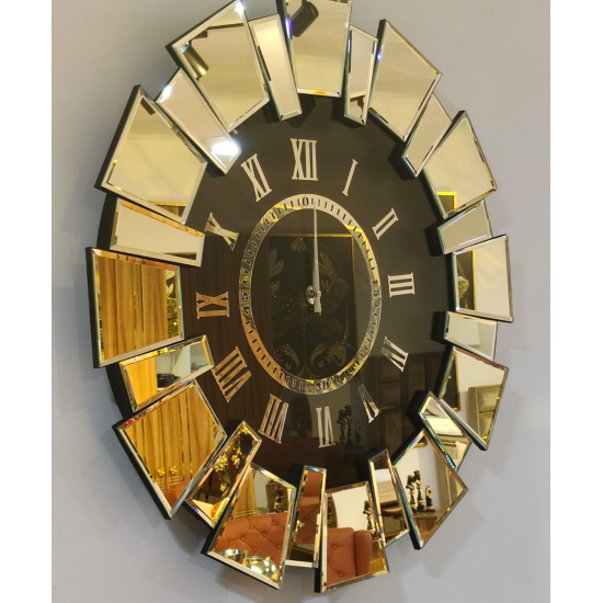 PAK-103 PAPATYA SAAT BRONZ RENK ROMA RAKAMLI İÇİ SİYAH 80 CM ÇAP
